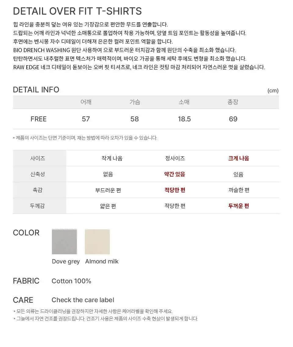 [모음전] 벤시몽 DETAIL OVER FIT T-SHIRTS - 2color 상세페이지 37